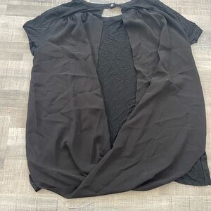 Black open back tshirt top